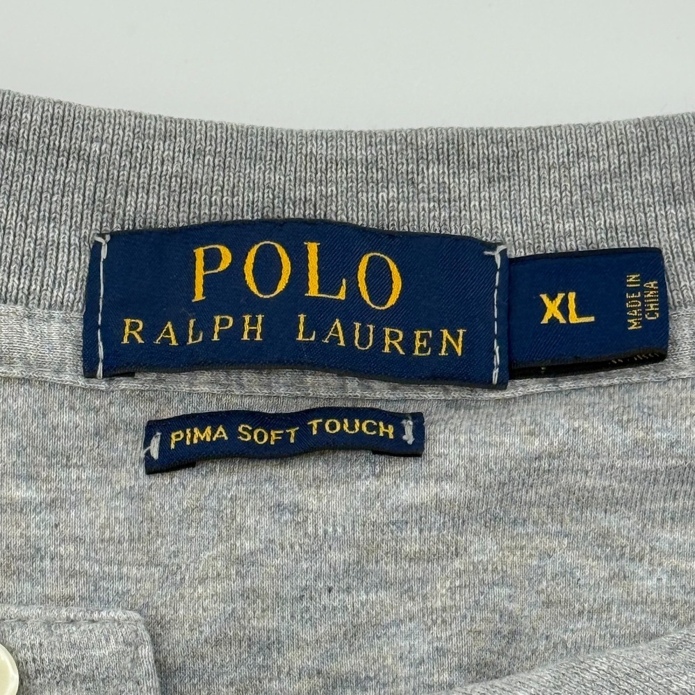 Polo Ralph Lauren Mens XL Pima Soft Touch Shrt Sleeve Gray Flesh Pony Polo Shirt - Picture 4 of 9